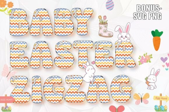 Baby Easter Zigzag: A Playful Font for Spring Designs