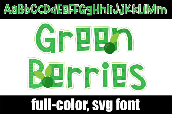 Green Berries: A Lush, Patterned Font for Fresh Designs